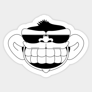 Monkey happy citizen sunglasses BW Sticker